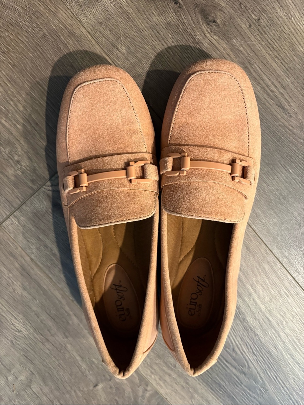 Suede Bit Loafers in Blush Pink